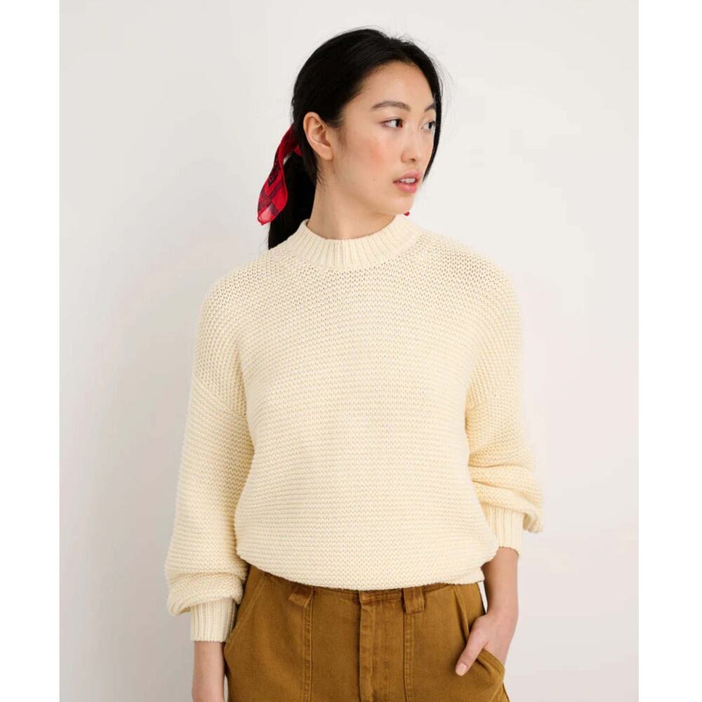 Alex Mill Button-Back Cardigan Cream Size S 100% Cotton Crewneck | Retail $135